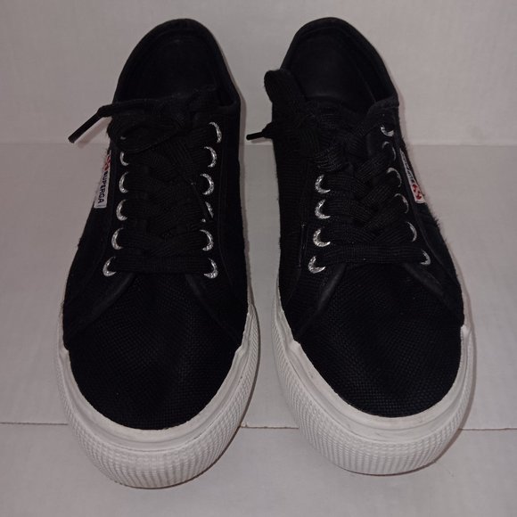 SUPERGA PLATFORM LACE UP CANVAS SNEAKERS - Picture 2 of 7